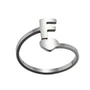 Letter open ring, European and American simple couple ring wholesale - wallojewerly 