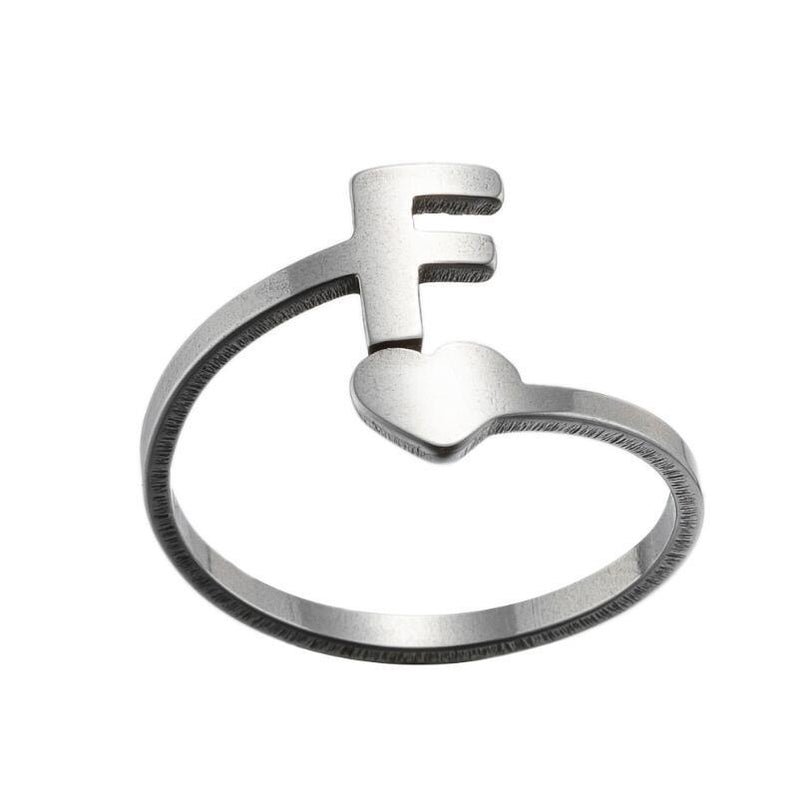 Letter open ring, European and American simple couple ring wholesale - wallojewerly 
