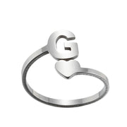 Letter open ring, European and American simple couple ring wholesale - wallojewerly 