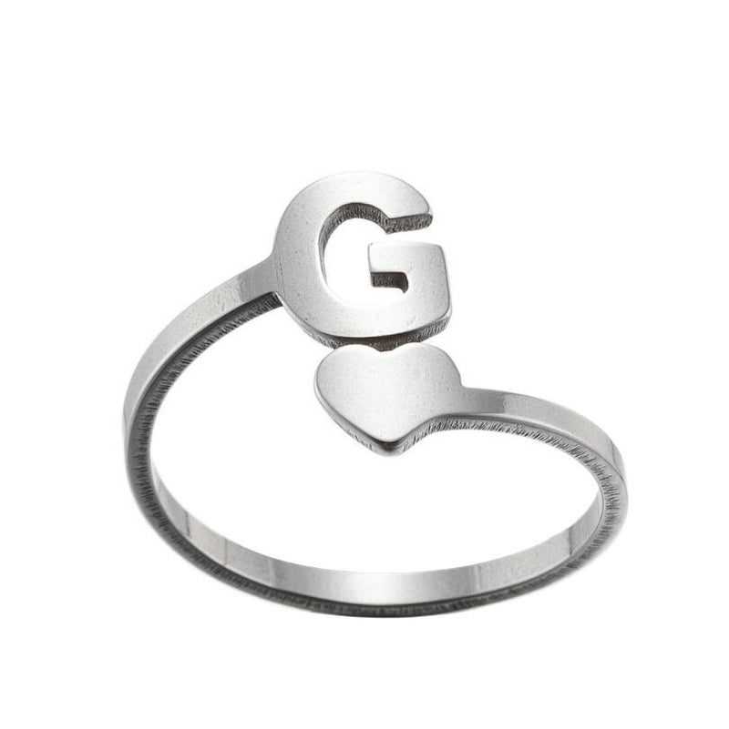 Letter open ring, European and American simple couple ring wholesale - wallojewerly 