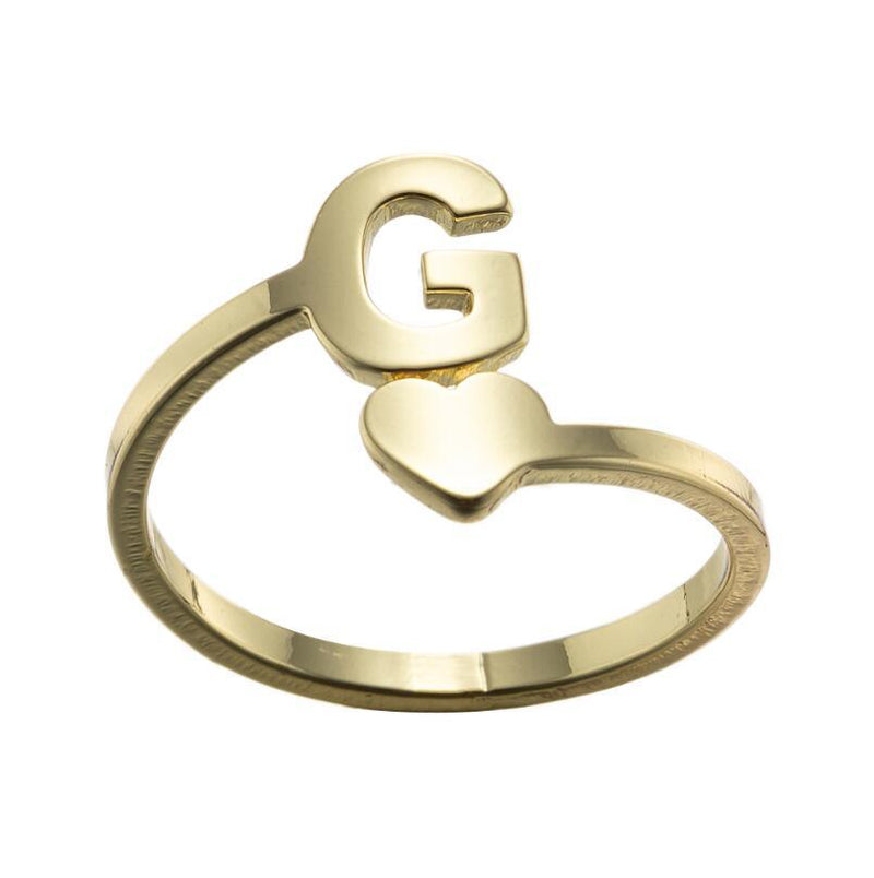 Letter open ring, European and American simple couple ring wholesale - wallojewerly 