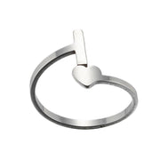 Letter open ring, European and American simple couple ring wholesale - wallojewerly 