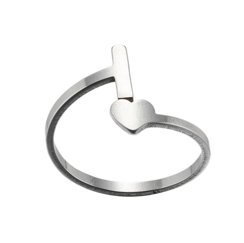 Letter open ring, European and American simple couple ring wholesale - wallojewerly 