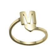 Letter open ring, European and American simple couple ring wholesale - wallojewerly 
