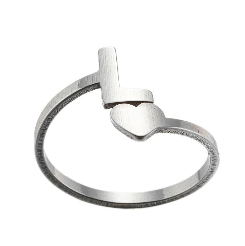 Letter open ring, European and American simple couple ring wholesale - wallojewerly 
