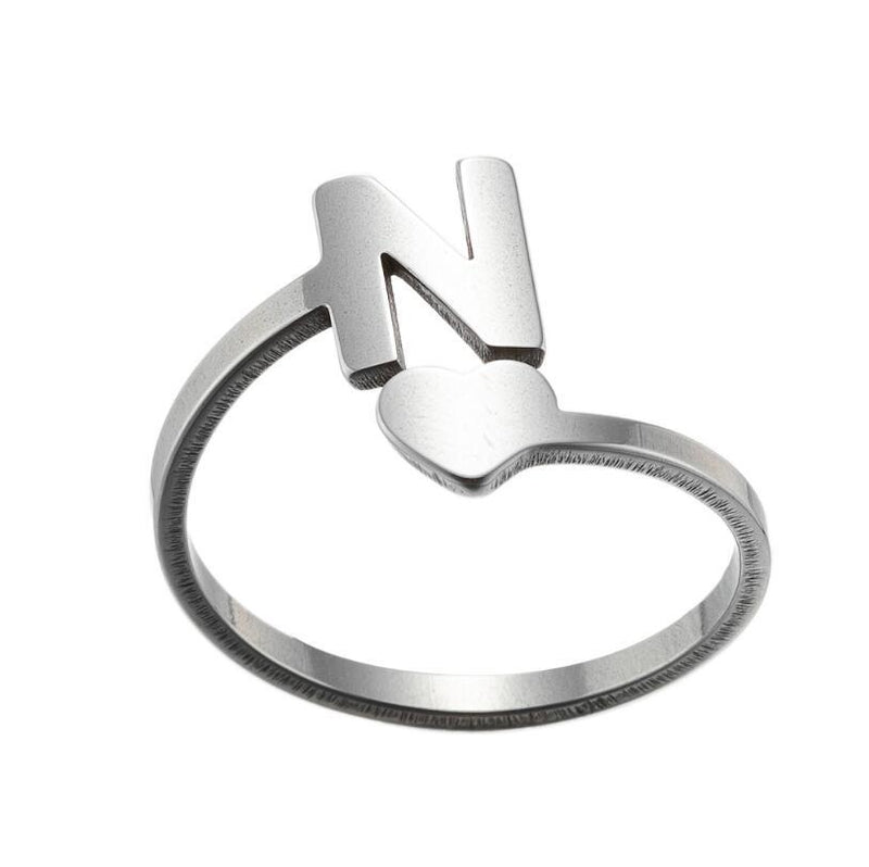 Letter open ring, European and American simple couple ring wholesale - wallojewerly 