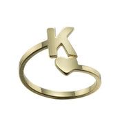 Letter open ring, European and American simple couple ring wholesale - wallojewerly 