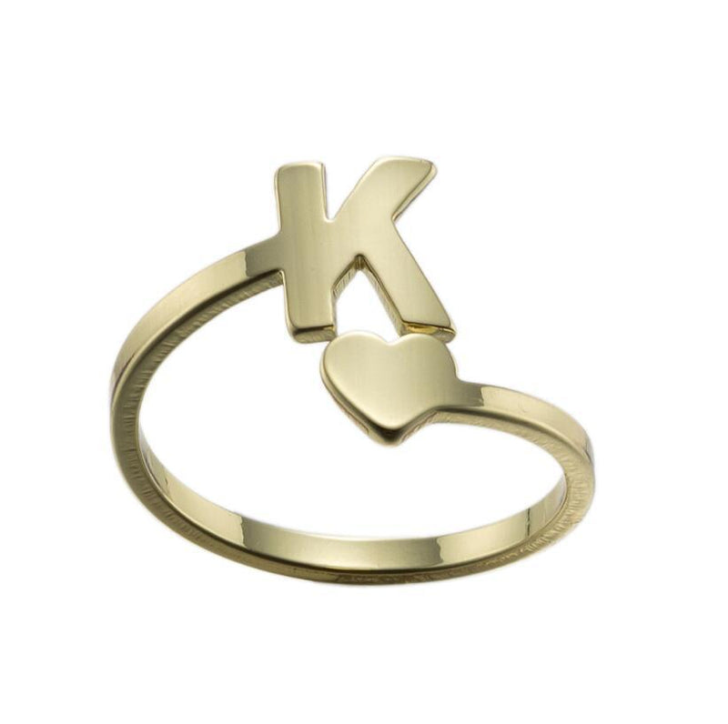 Letter open ring, European and American simple couple ring wholesale - wallojewerly 