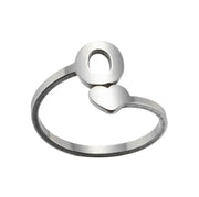 Letter open ring, European and American simple couple ring wholesale - wallojewerly 