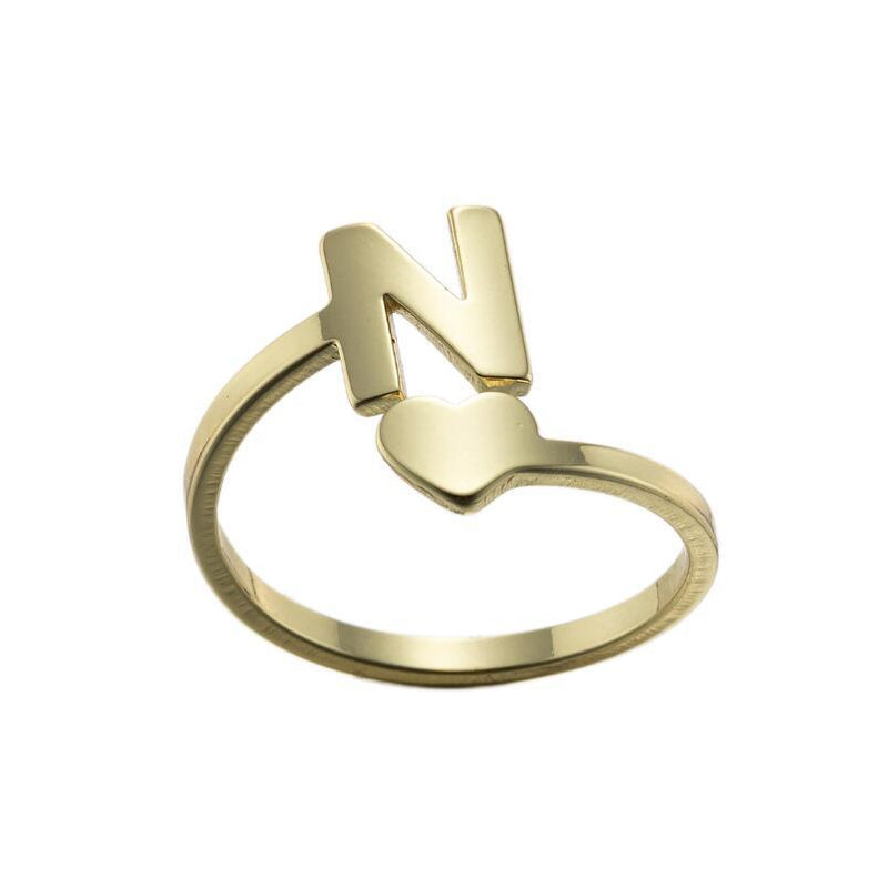 Letter open ring, European and American simple couple ring wholesale - wallojewerly 