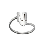 Letter open ring, European and American simple couple ring wholesale - wallojewerly 