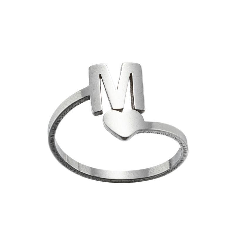 Letter open ring, European and American simple couple ring wholesale - wallojewerly 
