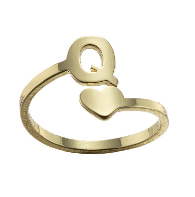 Letter open ring, European and American simple couple ring wholesale - wallojewerly 