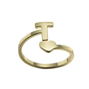 Letter open ring, European and American simple couple ring wholesale - wallojewerly 