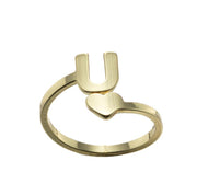 Letter open ring, European and American simple couple ring wholesale - wallojewerly 