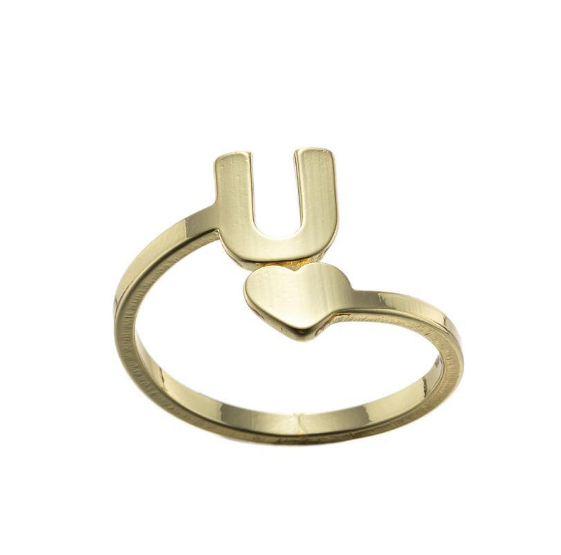 Letter open ring, European and American simple couple ring wholesale - wallojewerly 