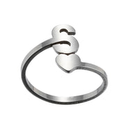 Letter open ring, European and American simple couple ring wholesale - wallojewerly 