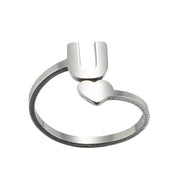 Letter open ring, European and American simple couple ring wholesale - wallojewerly 