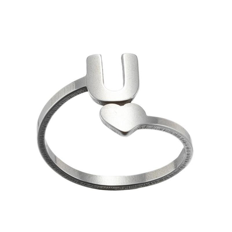 Letter open ring, European and American simple couple ring wholesale - wallojewerly 