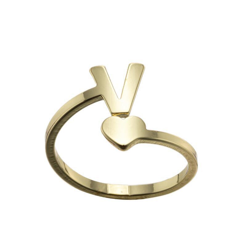 Letter open ring, European and American simple couple ring wholesale - wallojewerly 