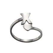 Letter open ring, European and American simple couple ring wholesale - wallojewerly 