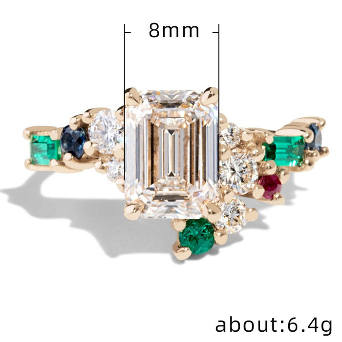 Luxury colorful zircon ring party jewelry