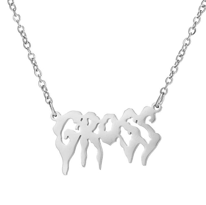 Artistic letter pendant clavicle chain, Gothic angel princess necklace girlfriends gift wholesale