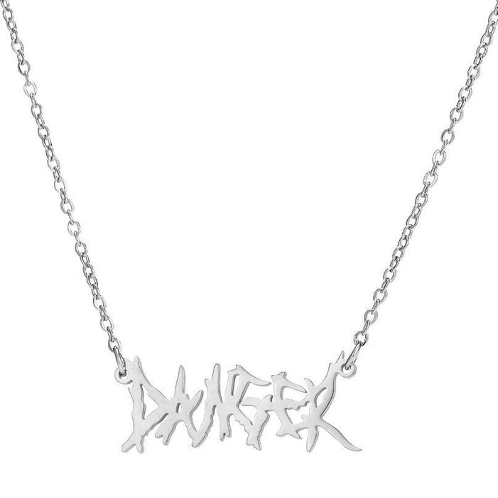 Artistic letter pendant clavicle chain, Gothic angel princess necklace girlfriends gift wholesale