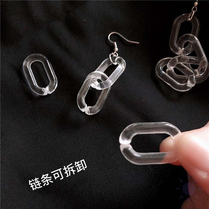 Transparent chain earrings simple chain earrings cold style S925 silver hook