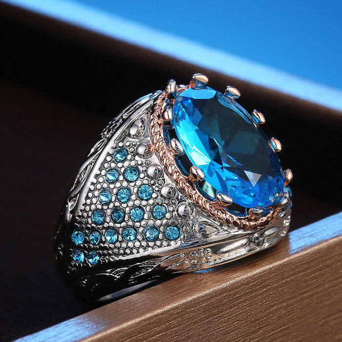 Vintage braided rhinestone ring creative luxury women's ring - wallojewerly 