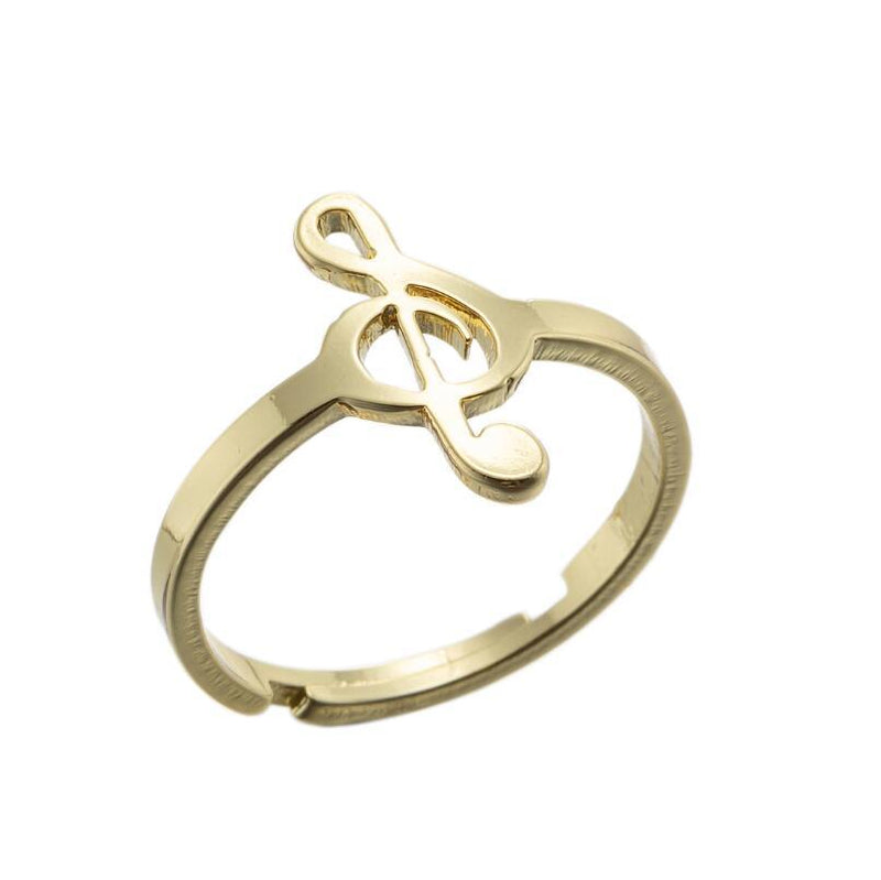 Anillo con símbolo musical, anillo abierto con nota musical simple japonesa y coreana al por mayor