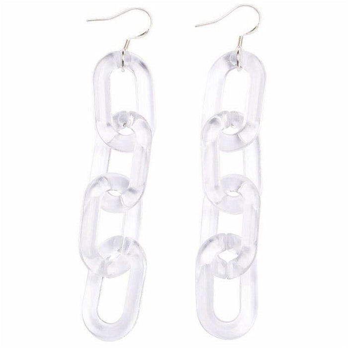 Transparent chain earrings simple chain earrings cold style S925 silver hook