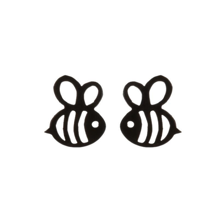 Pendientes de abeja y jirafa, pendientes de búho de acero inoxidable sencillos y lindos para niñas, venta al por mayor