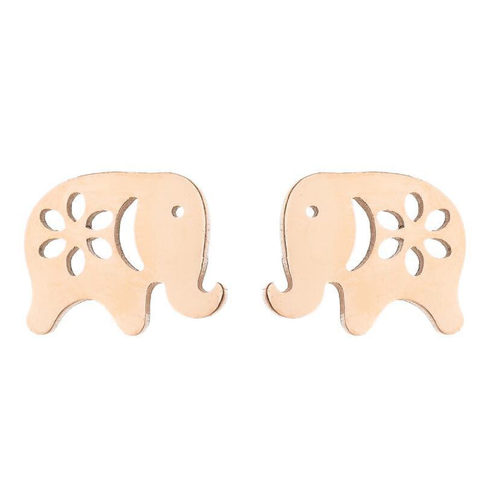 Animal earrings, 2023 retro European and American mini stainless steel cute giraffe snake fish rabbit cat ear jewelry