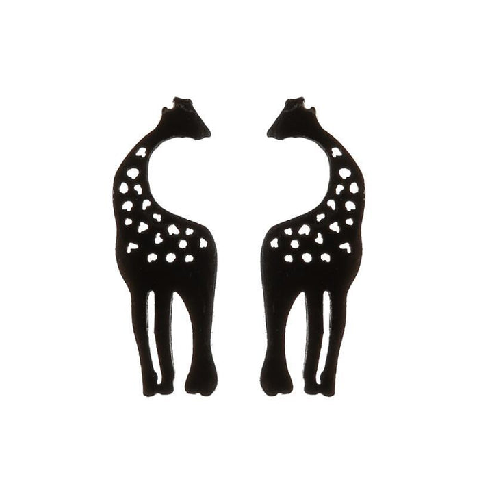 Animal earrings, 2023 retro European and American mini stainless steel cute giraffe snake fish rabbit cat ear jewelry