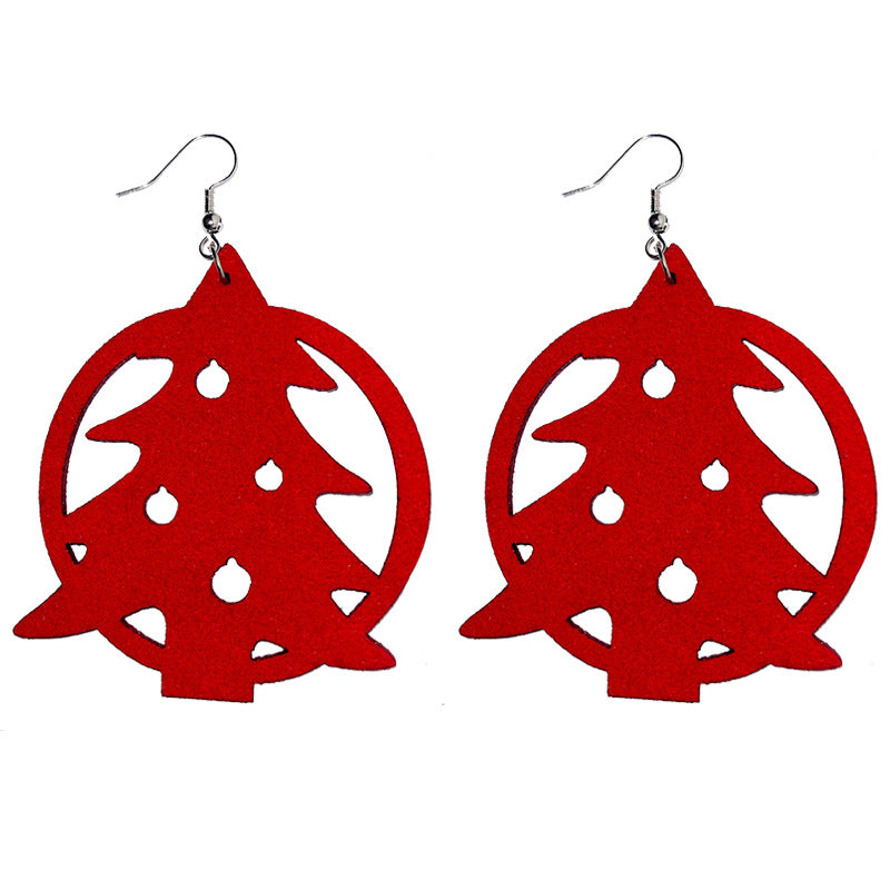 Original Christmas Tree and Deer Earrings with Festive Design