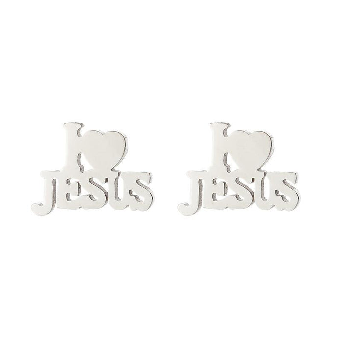 LOVE Heart and Star Stainless Steel Stud Earrings - Cute and Stylish Animal Jewelry