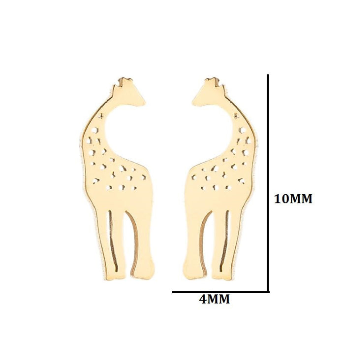 Pendientes de abeja y jirafa, pendientes de búho de acero inoxidable sencillos y lindos para niñas, venta al por mayor