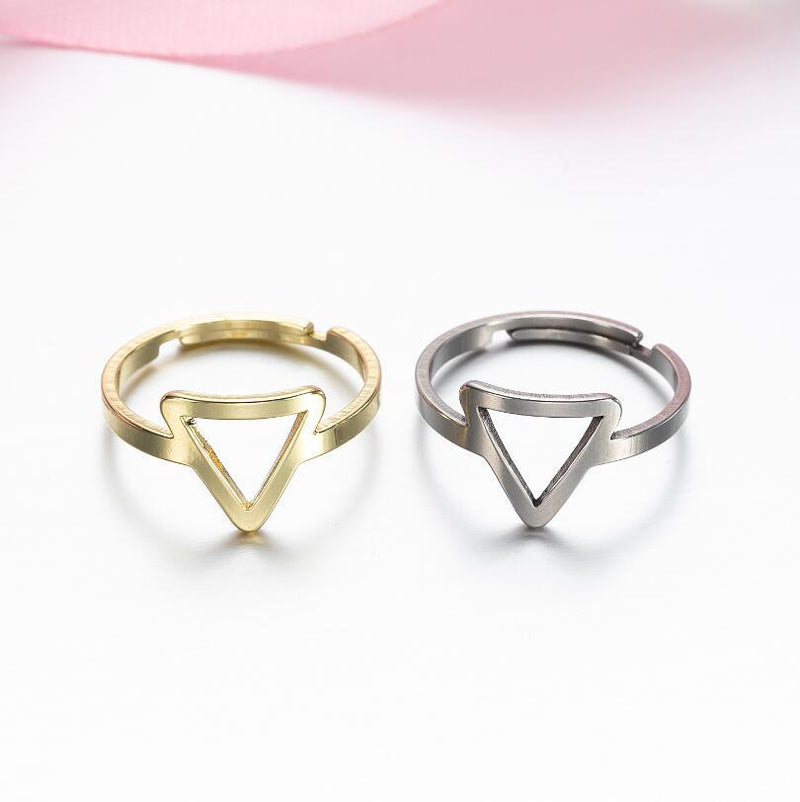 Stainless steel geometric retro open ring, star and moon adjustable hand jewelry wholesale