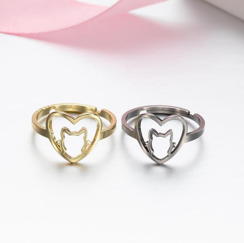 Stainless steel geometric retro open ring, star and moon adjustable hand jewelry wholesale