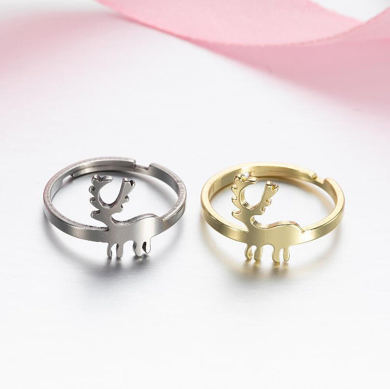 Stainless steel geometric retro open ring, star and moon adjustable hand jewelry wholesale