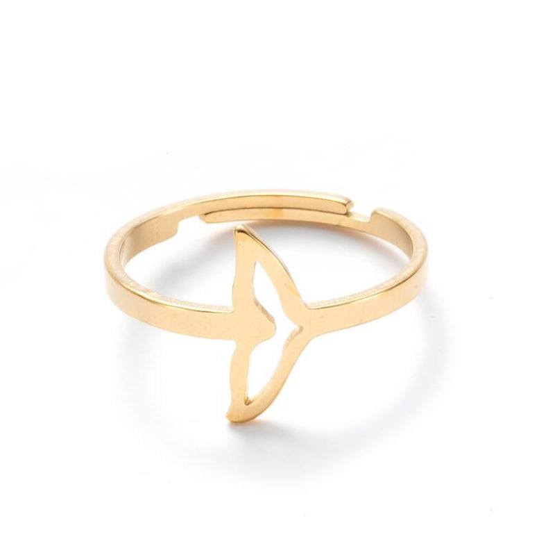 Stainless steel geometric retro open ring, star and moon adjustable hand jewelry wholesale