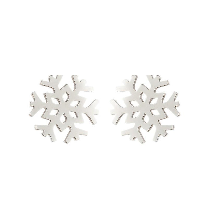 Christmas Reindeer Snowflake Pumpkin Stainless Steel Stud Earrings - Festive Jewelry for the Holiday Season