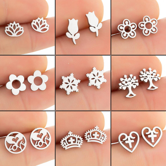 Pendientes de copo de nieve de hoja, pendientes de semana fresca de estilo forestal para mujeres coreanas, pendientes sencillos para novias