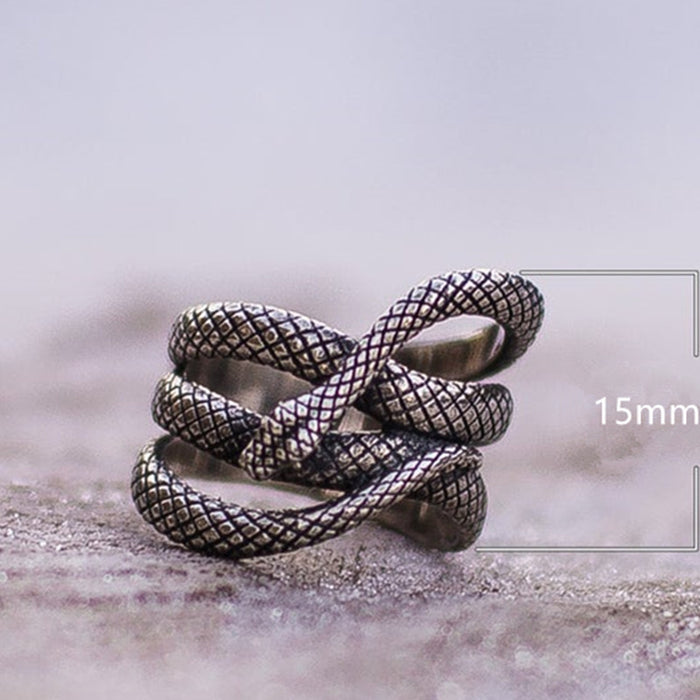 Vintage silver plated snake ring unisex ring