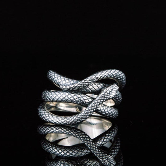 Vintage silver plated snake ring unisex ring