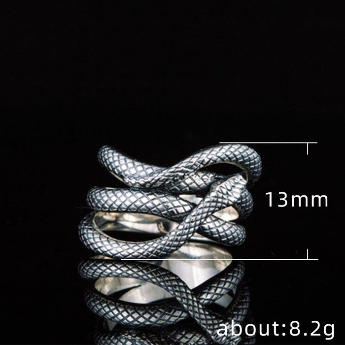 Vintage silver plated snake ring unisex ring