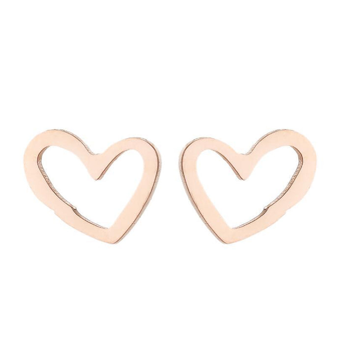 Love heart earrings, Japanese and Korean women's new stainless steel couple kiss lips simple earrings in stock