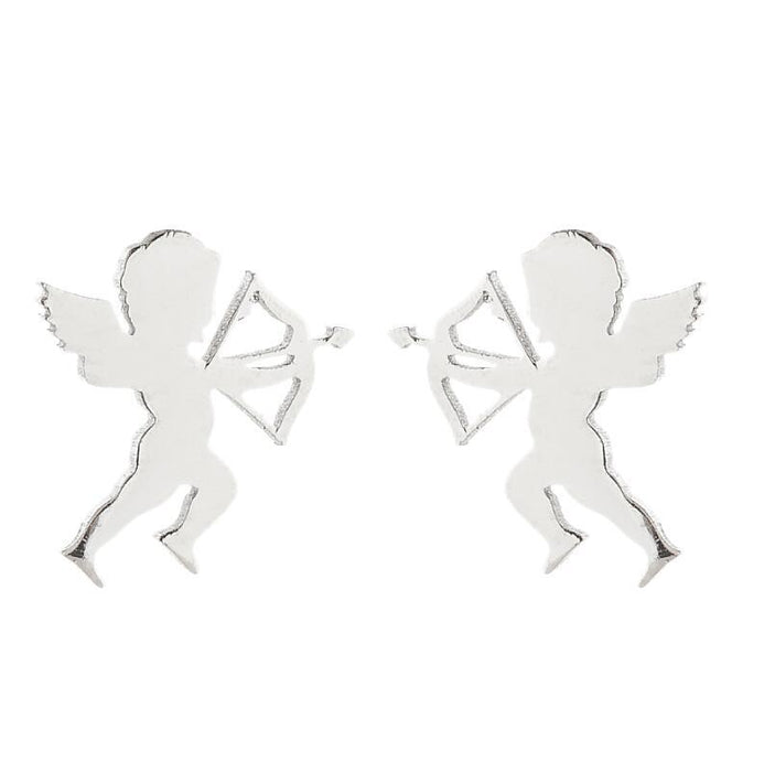 Cupid's Arrow Stainless Steel Stud Earrings - Cute and Playful Love Jewelry