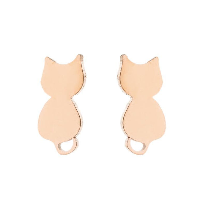 Pendientes de gato y ratón, lindos pendientes coreanos de acero inoxidable con forma de gato pequeño para mascotas, venta al por mayor